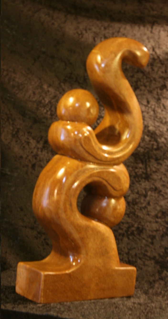 Homogener, brauner Stein - wie Holz - Höhe ca 60cm